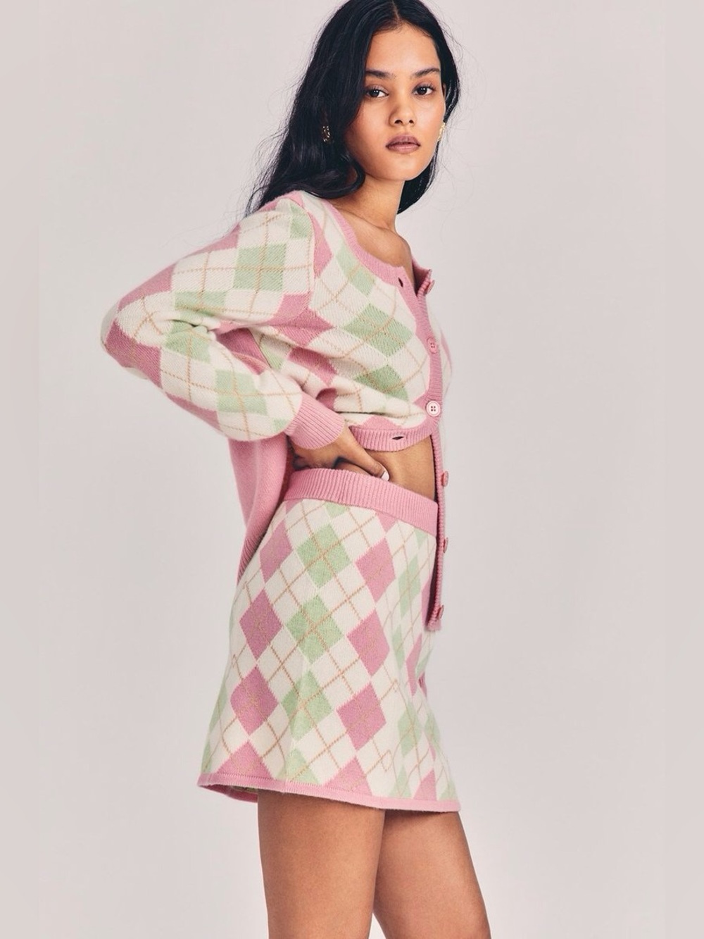 Love Shack Fancy Marseille Argyle Palm Beach Multi Skirt NWT